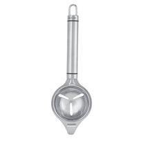 Kitchen Gadget Stainless Steel Egg Separator Hanging Hole Cracking Spine Egg Yolk White Divider Durable Easy to Clean Yolk Sieve juoda
