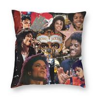 Mj Michael Jackson Pillowcase Printed Polyester Cushion Cover Decoration Pillow Case Cover Home Square 40*40Cm Peach skin 18*18(CM)-1Pcs