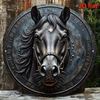 Vintažinis Juodo Žirgo Galvos Metalinis Sienos Menas Rustic Sodybos Dekoras Jojimo Dovana (Multicolor,TYA-1047613-20X20) įvairiaspalvis