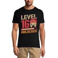 Men's Gaming T-Shirt Level 16 Unlocked - 16th Birthday Gift - Gamer Tee Shirt XS sidabro smėlio spalvos