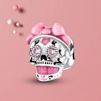 Glamour 925 Sidabrinė raganos kaukolė arbatinukas Jack pakabuko karoliukai, skirti originaliam Panjia apyrankės karoliai papuošalų dovana