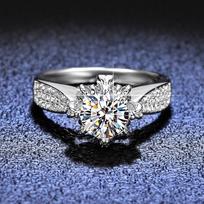 Platinum Moissanite sužadėtuvių žiedas „Brilliant Vvs Diamond Halo“ vestuvinė juosta moterims, gėlių puokštė pažadėtas žiedas 5 white