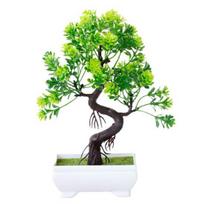Dirbtinių bonsai tikroviški akį traukiantys ryškių spalvų gražūs vazoniniai dirbtinių gėlių namų apyvokos reikmenys žalia