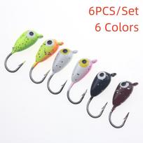 6 vnt / rinkinys Žieminis ledo žirgas žvejybos masalas 1,8 cm 2,3 g mini metalinis švino galvutės masalas.