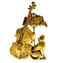 Naujos metalinės smuiko gitaros sagės moterims ir vyrams 2 spalvų vintažinė pankiška miela gyvūnų sagės smeigtukai papuošalai kalėdinė dovana