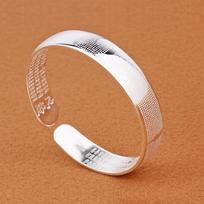 Zuyin 9999 Shurangama Mantra Pure Silver Heart Sutra Open Bracelet Solid Buddha Sutra Mother's Day Gift for Mother Silver Bracelet Adjustable size