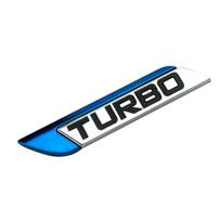 3D Metalinis TURBO Turbokompresorinis Automobilio Lipdukas Logotipas Emblema Ženklelis Automobilio Stiliaus Lipdukai Left mėlyna
