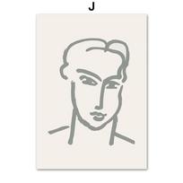Green Matisse Picasso Abstract Lines Girls Wall Art Print Canvas Painting Nordic Poster Pictures For Living Room Home Decoration 21x30cm No Framed