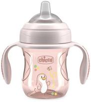 Dėklas Chicco Puodelis treniruočių buteliukas su minkštu snapeliu 200 ml smėlio spalvos, 4 mėn.+ (691115)