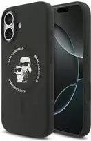 Dėklas Karl Lagerfeld case for IPHONE 17 compatible with MagSafe KLHMP17SSCMKCRHK (Silicone KC Body Ring) juodas