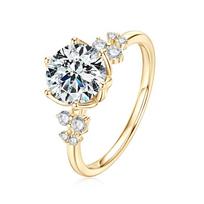 Anziw 8mm 2.0ct D Moissanite Ring for Women 18k Gold Plated 925 Sliver Engagement Wedding Rings Finger Promise Jewelry 2025 New 4&2.0CT 8MM moissanite