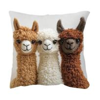 Pillow Cover Squealing Goat Donkey Rabbit Puppy Alpaca Print Cushion Case Sofa Bed