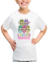 Labubu Birthday Themed T-Shirt Personalised Monster Shirt Cartoon Kids Girls Boy 100