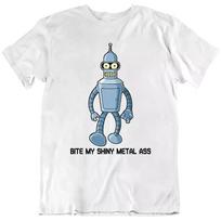 Robot Futurama Cartoon, Bite My Shiny Metal Bender, TV Show T Shirt Tee Gift New 3XL