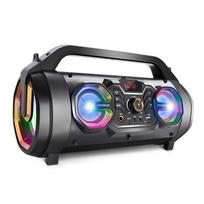 Bluetooth Speaker, 30W Bluetooth Boombox with Subwoofer, FM Radio, RGB Colorful Lights, EQ, Booming Bass, 10H Playtime Wireless Party Speaker