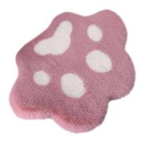 Plush Cat Paw Rug Fluffy Cute Kitten Paw Shape Floor Mat Cozy Furry Anti-Slip Bedroom Rug for Living Room Nursery Playroom Decor violetinė