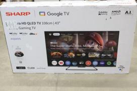 SALE OUT. Sharp 43HR7265E 43" (108cm) QLED 144Hz 4K Ultra HD Google TV, Dolby Vision IQ, Dolby Atmos, Central Stand | Sharp 43HR7265E | 43 | Smart TV | Google TV | Black | DAMAGED PACKAGING 43HR7265ESO | 2000001410646