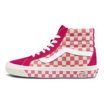 Vans Style 38 unisex high-top canvas checkered skate shoes pink white VN0A38GF2U9 35