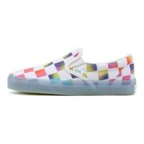 Vans Cultivate Care Classic Slip-On Textile Rainbow Checkerboard Lightweight Low-Top Unisex Skate Shoes Multicolor VN000XG88MC 37