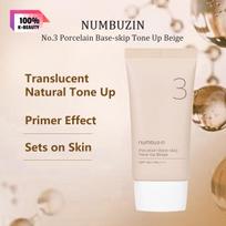 NUMBUZIN No.3 Porcelain Base skip Tone Up Beige 50ml/1.69fl.oz, Even Skin Tone, Light Comfort Texture, Korean Cosmetics, Korean Makeup 50ml/1.69fl.oz