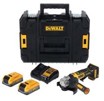 DEWALT KAMPINIS ŠLIFUOKLIS 125mm 18V DCG404S2T 2×3,5Ah BL