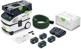 Akumuliatorinis dulkių siurblys Festool CLEANTEC CTLC MINI I-Plus; 18 V; 4x5,0 Ah akum.
