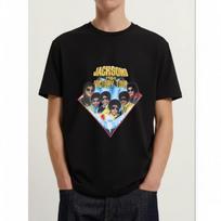 Vintažiniai The Jackson 5 Pergalės turo medvilniniai balti unisex marškinėliai J745 S black