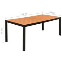 9 piece Garden Dining Set Aluminum Black