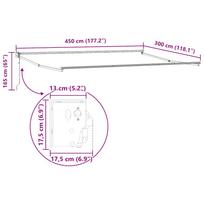 Retractable Awning Anthracite and White 4.5 x 3 m Fabric & Aluminum