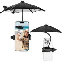 Stiprus spaustukasTelefono skėtis nuo saulės, Mini įdegio apsauginis dangtelis mobiliajam telefonui iPhone/Android Universalus telefono saulės blokatorius Dangtelis 360 reguliuojamas 1-Pack