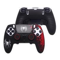Ivyueen Silicone Protective Cover for PS5 DualSense Edge Wireless Controller, Anti-Slip Skin, Touchpad Sticker, Thumb Grip Caps juoda
