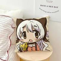 Anime Chibi Cute P-Puella Magi M-Madoka M-Magica Comfortable Soft Pillow Case For Sofa Living Room Home Decor Protective Covers Peach skin 18*18(CM)-1Pcs