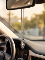 Angelų Pakabukas Automobilio Galinio Vaizdo Veidrodžio Kabantis Papuošalas, Sidabro Spalvos Religinis Saugantis Angelas Žavesys su Grandinėle, Universalus Pritaikymas Automobiliams
