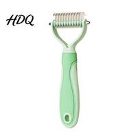 Undercoat Rake for Dogs Pet Grooming Rake, Dual-Sided Stainless Steel Blades, Deshedding S žalia
