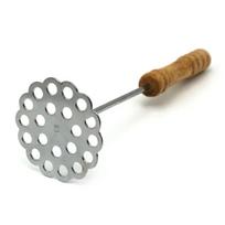 Stainless Steel Potato Masher with Broad Mashing Plate for Smooth Mashed Potato Fruit Vegetable Tools Press Crusher for Cooking gray