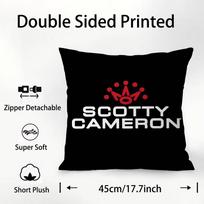 Luxury S-Scotty C-Cameron Pillow Case Square Double‑Sided Print Cushion Case For Sofa Home Bedchamber Decor Gift Peach skin 18*18(CM)-1Pcs