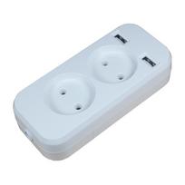 2 kištukas Vokietijos maitinimo juosta 2 USB lizdas 5V 2A Rusija Ukraina Kazachstano Europos standartas