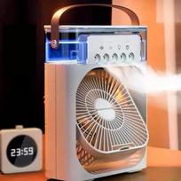 Nešiojami ventiliatoriai, oro kondicionieriai USB elektrinis ventiliatorius LED naktinis apšvietimas, vandens rūkas, smagus 3 viename oro drėkintuvas namams USB balta