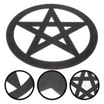 Pentagram Decoration Tree Ornament Staff Vintage Ritual Signs Tile Altar Adornment Fashion juoda