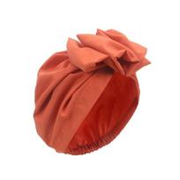 Turbanas Retro Prancūziško Stiliaus Gėlių Dekoracija Moteriška Kepurė Vienspalvė Kvėpuojanti plytų raudona spalva