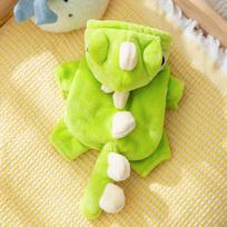 Cute cat transformation outfit little dinosaur flannel warm four-legged suit into kitten autumn and winter warm pet cat clothes XL (recommended weight 11-7.5kg)