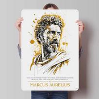 Marcus Aurelius Stoic Quote Sign Inspirational Posters Decoration for Home Decor Items Metal Tin Signs for Wall Art Decoration 7.9x11.8In(20x30cm)