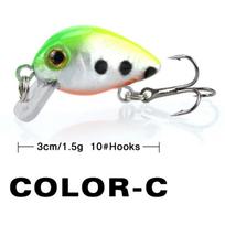 Žvejybos masalas Mini Minnow 3cm/1,5g Vobleriai Crank Bait 10 spalvų dirbtiniai masalai Type C