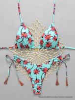 2026 Trendy High-Waisted Sexy Printed Bikini Thong Extra Large