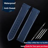 Rubber Silicone Watch Band For Omega Seamaster 300 Speedmaster Curved End Waterproof Strap Watchband  Black Orange 20mm21mm22mm 20mm