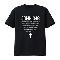 Jono 3:16 Biblijos eilutė Raštas Krikščioniškas Dievas myli Marškinėliai vintažiniai skalbti universalūs gatvės apranga viršus kasdieniam dėvėjimui minkštas S juoda