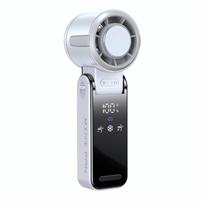 Rainsoul Vėsinantis LCD rankinis ventiliatorius su vėsinančio vėjo galia 5000 mAh didelės talpos ilgas veikimas tylus kaklui patogus nešiojamas ventiliatorius su karabino dirželiu juoda