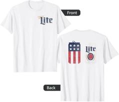 Coors Miller Lite Classic Design Front and Back T-Shirt S