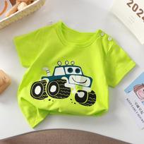 Half-sleeved Baby Child Sweat-absorbent Children's Clothing Manufacturer Wholesale 73CM žalia
