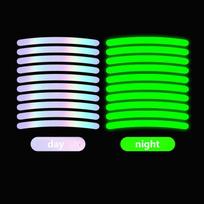 20PCS/SET Car Wheel Reflective Stickers Tire Warning Stickers 3D Night Light Stickers for Cars and Motorcycles įvairiaspalvis